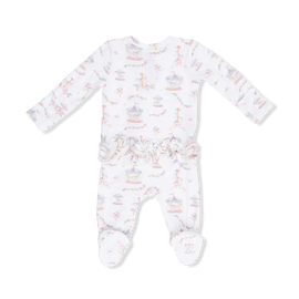 Carousel with Bows Ruffle Footie - 0