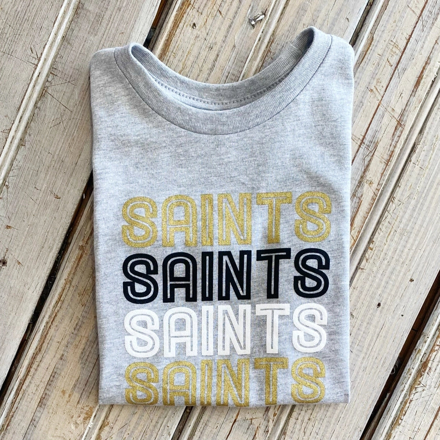 Saints X 5 Kids Tee-Grey