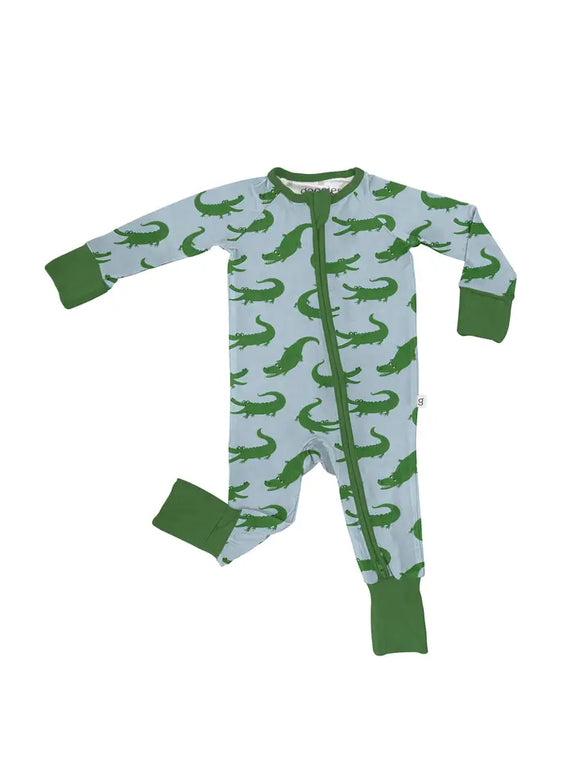 Blue Alligators - Zip Convertible Pajamas