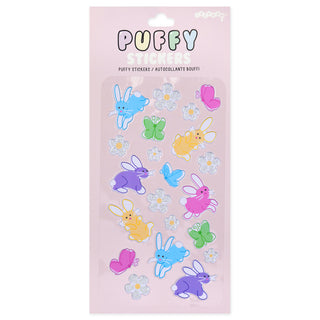 Butterfly Bunnies Puffy Glitter Stickers