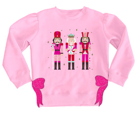 Sequin Nutcracker Hot Pink Bow Pink Holly