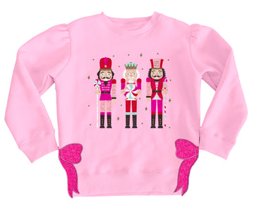 Sequin Nutcracker Hot Pink Bow Pink Holly