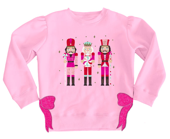 Sequin Nutcracker Hot Pink Bow Pink Holly