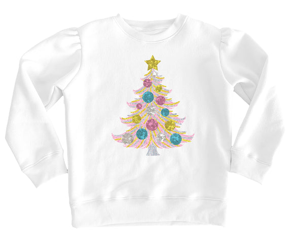 Sequin Christmas Tree White Holly