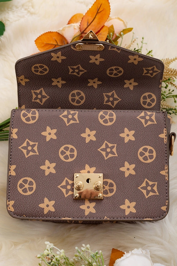 Brown Star Printed Inspired Purse - 0