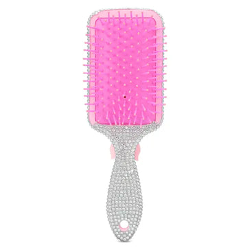 Charming Rhinestone Paddle Brush - 0