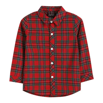 Red and Green Tartan Boys Dress Shirt