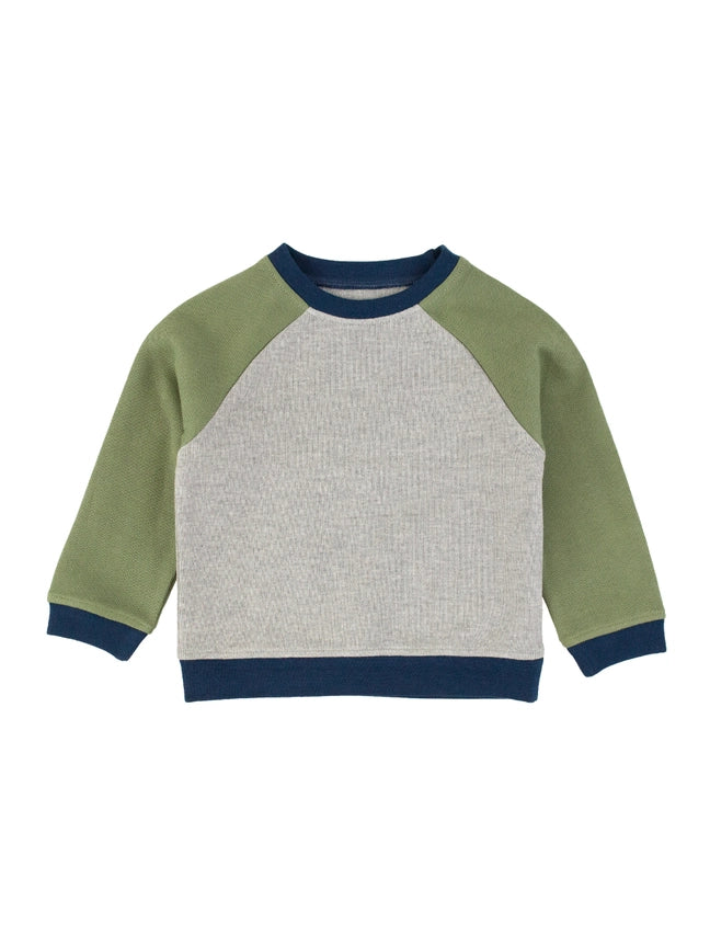 Block Knit Raglan Sweatshirt