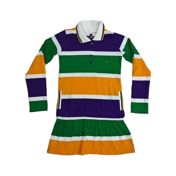 Mardi Gras Dress Thick Stripe