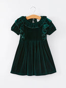 Green Velvet Dress-1