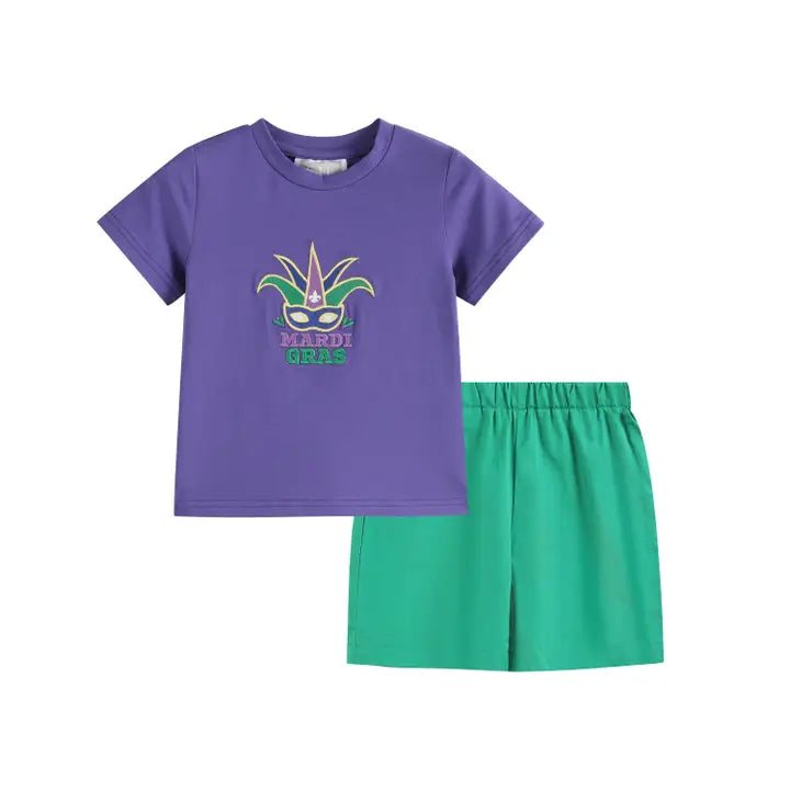 Purple Shirt and Shorts Set