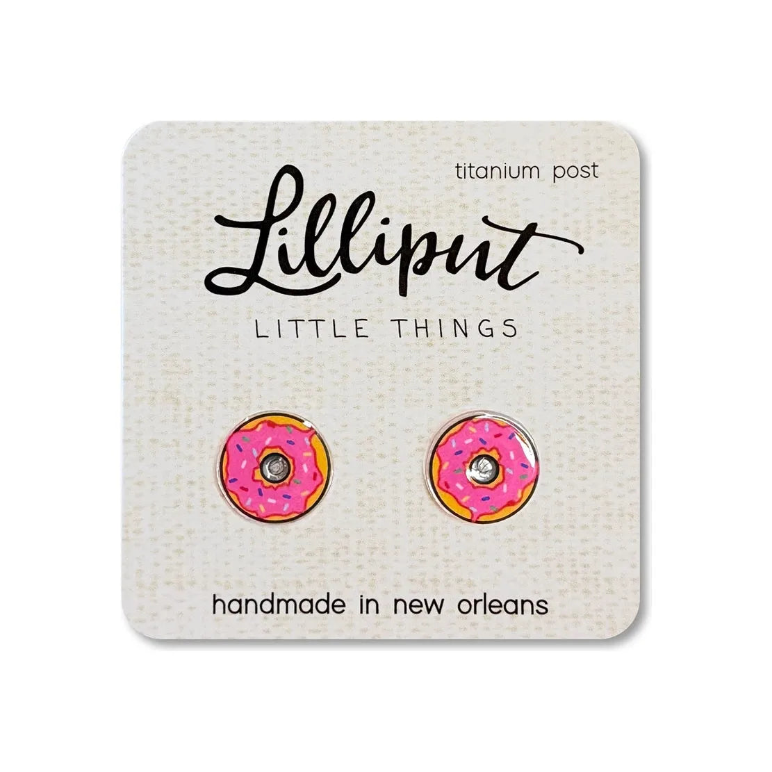 Pink Sprinkle Donut Earrings