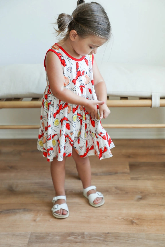 Crawfish Bamboo Tiered Twirl Dress - with Pockets - 0