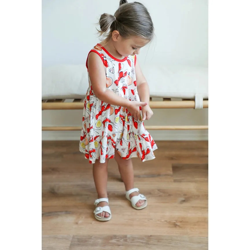 Crawfish Bamboo Tiered Twirl Dress - with Pockets - 0