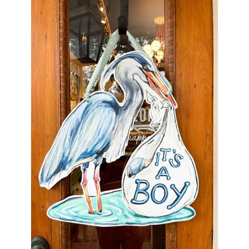 It's A Boy - Blue Heron Door Hanger