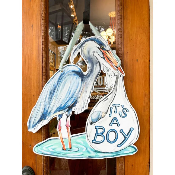 It's A Boy - Blue Heron Door Hanger