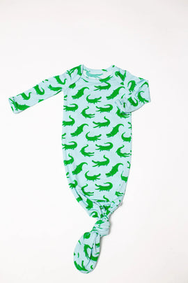 Knotted Gown - Blue Alligators
