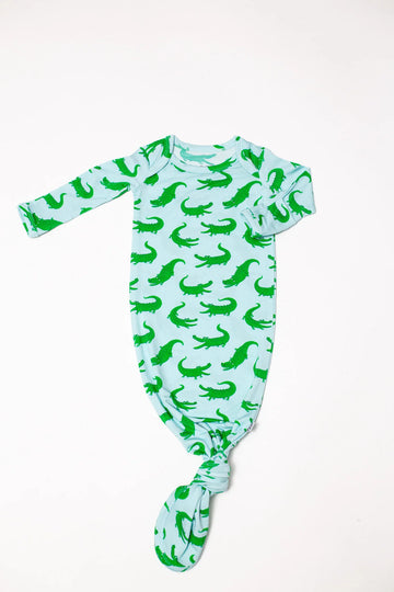 Knotted Gown - Blue Alligators
