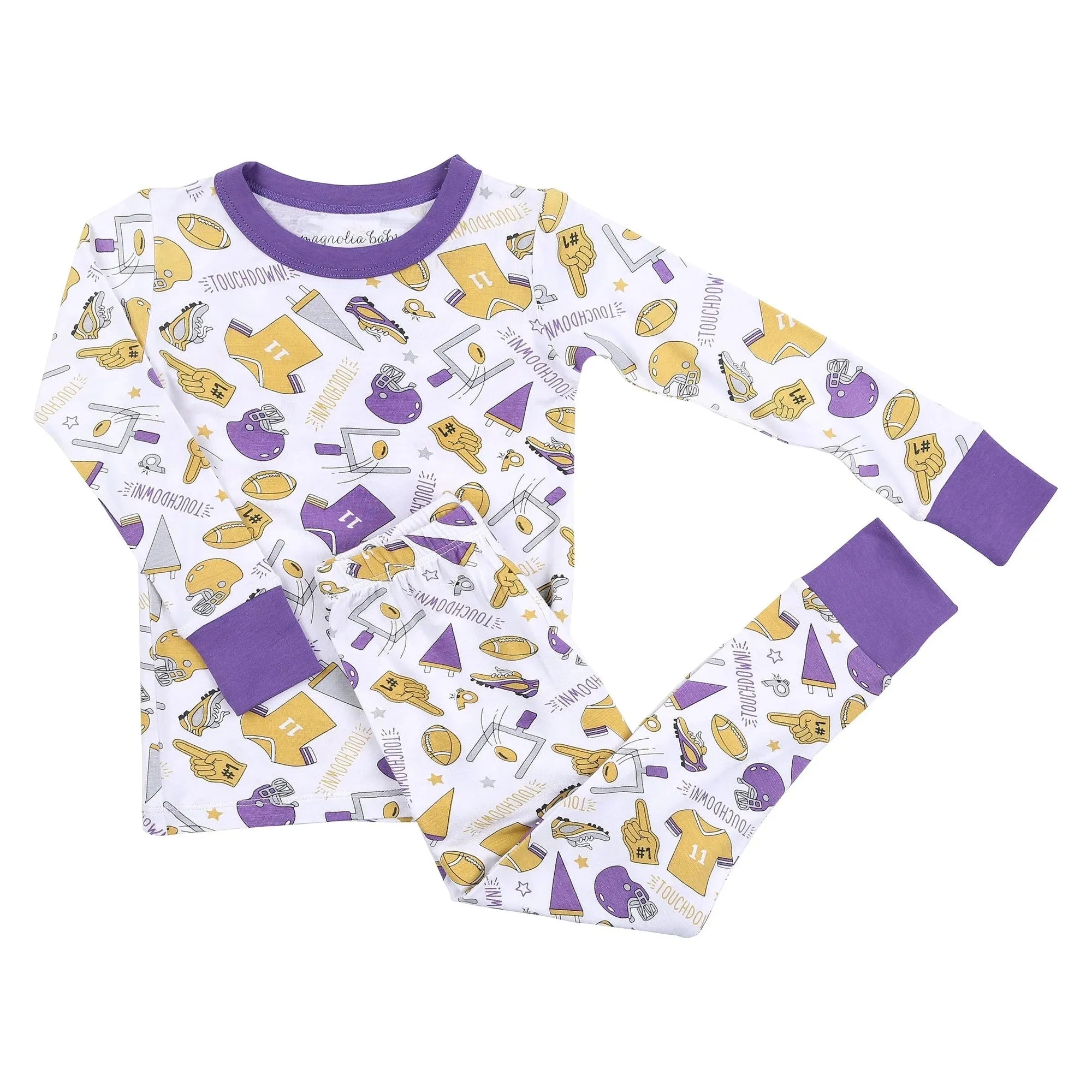 TOUCHDOWN BAMBOO PJs - PURPLE/GOLD