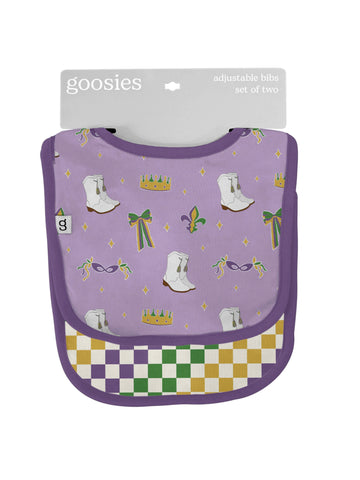 Mardi Gras Queen Bib Set