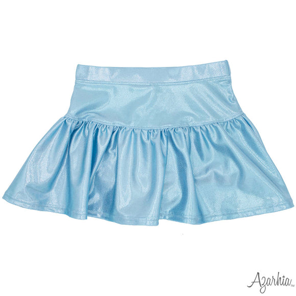 Light Blue Shimmer Gathered Skort