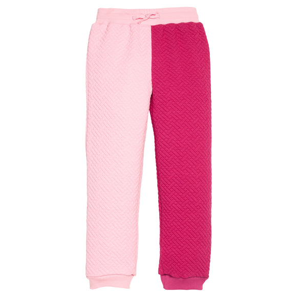 Pink and Cranberry Quilted Trellis Joggers