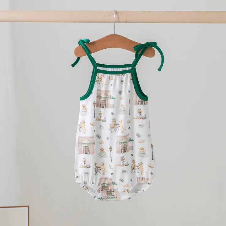 Powdered Sugar and Puppies Tie Onesie