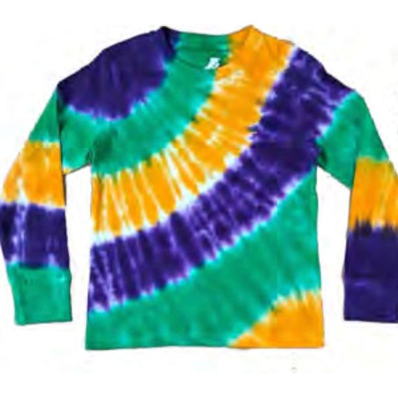 Mardi Gras Tie Dye Wave Long Sleeve
