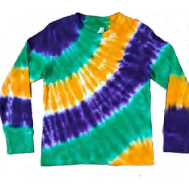 Mardi Gras Tie Dye Wave Long sleeve - 0