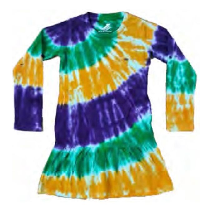 Mardi Gras Tie Dye Wave Dress