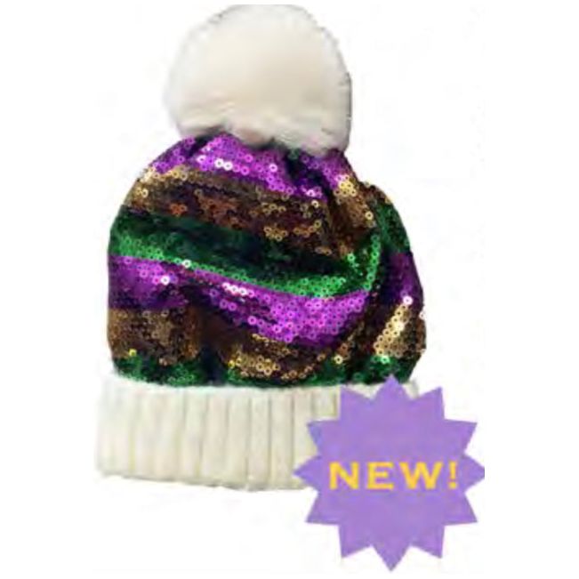 Sequin Mardi Gras Beanie