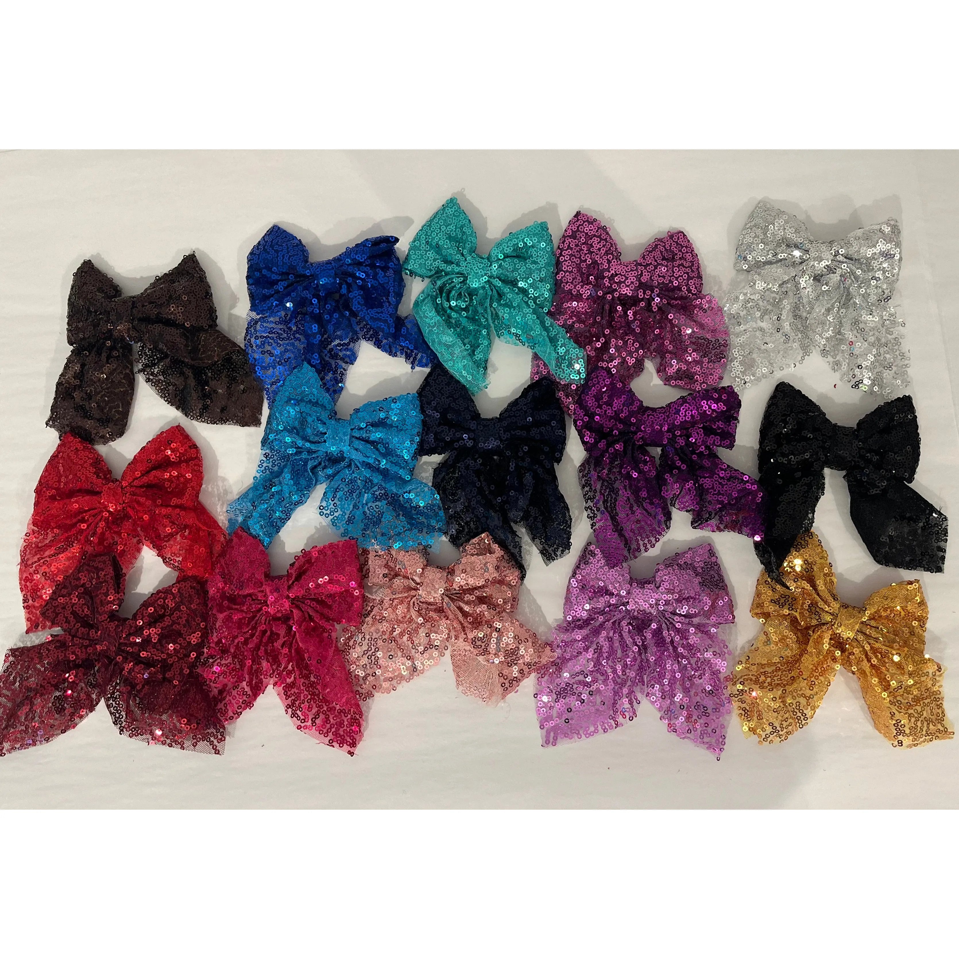 Sequins Bow Hair Clips - 0