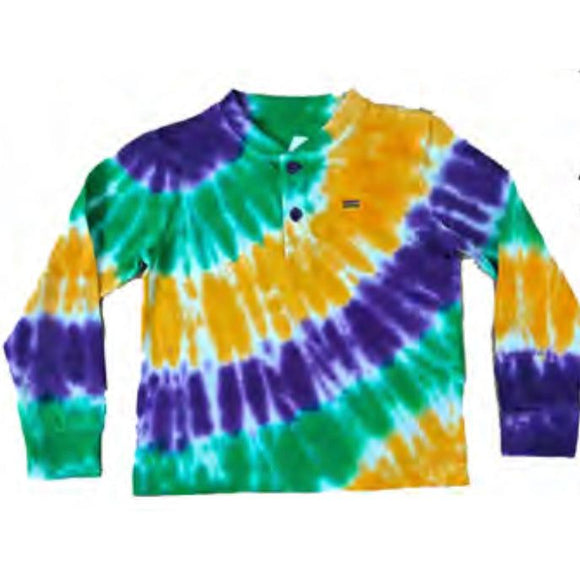 Mardi Gras Tie Dye Wave Long Sleeve