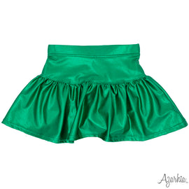 Green Shimmer Gathered Skort