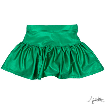 Green Shimmer Gathered Skort