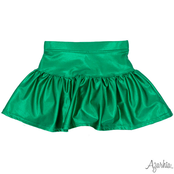 Green Shimmer Gathered Skort