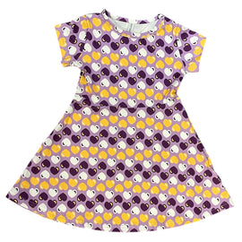 Charlotte Dress Purple and Yellow Hearts