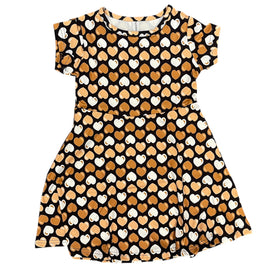 Charlotte Dress Black and Gold Hearts