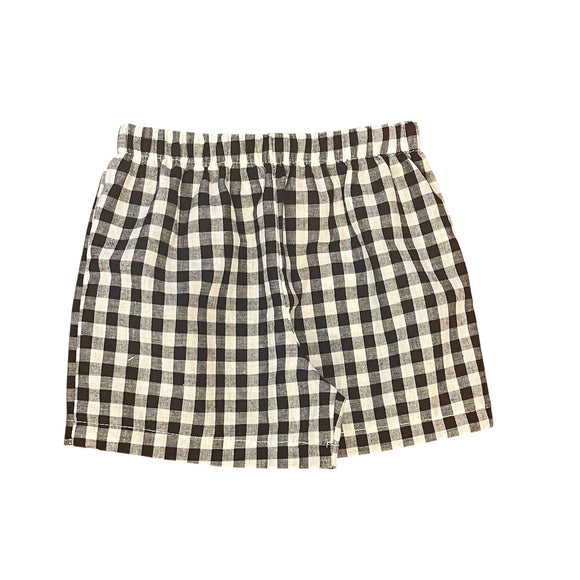 Black Gingham Shorts