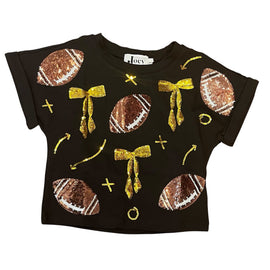 Bows & Footballs Sequin Tee