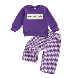 Mardi Gras Boys Smocked Set