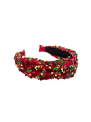 Christmas Top Knot Sequin Headband-1