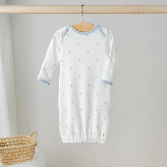 Fleur de Bleu Organic Cotton Newborn Gown