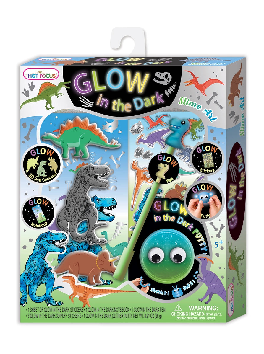 Glow in the Dark Slime Art Dinosaur