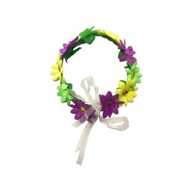 FLORAL LIGHT UP HEADBAND - PURPLE, GREEN, AND GOLD