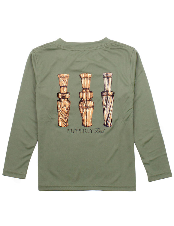DUCK CALLS LONG SLEEVE PERFORMANCE TEE