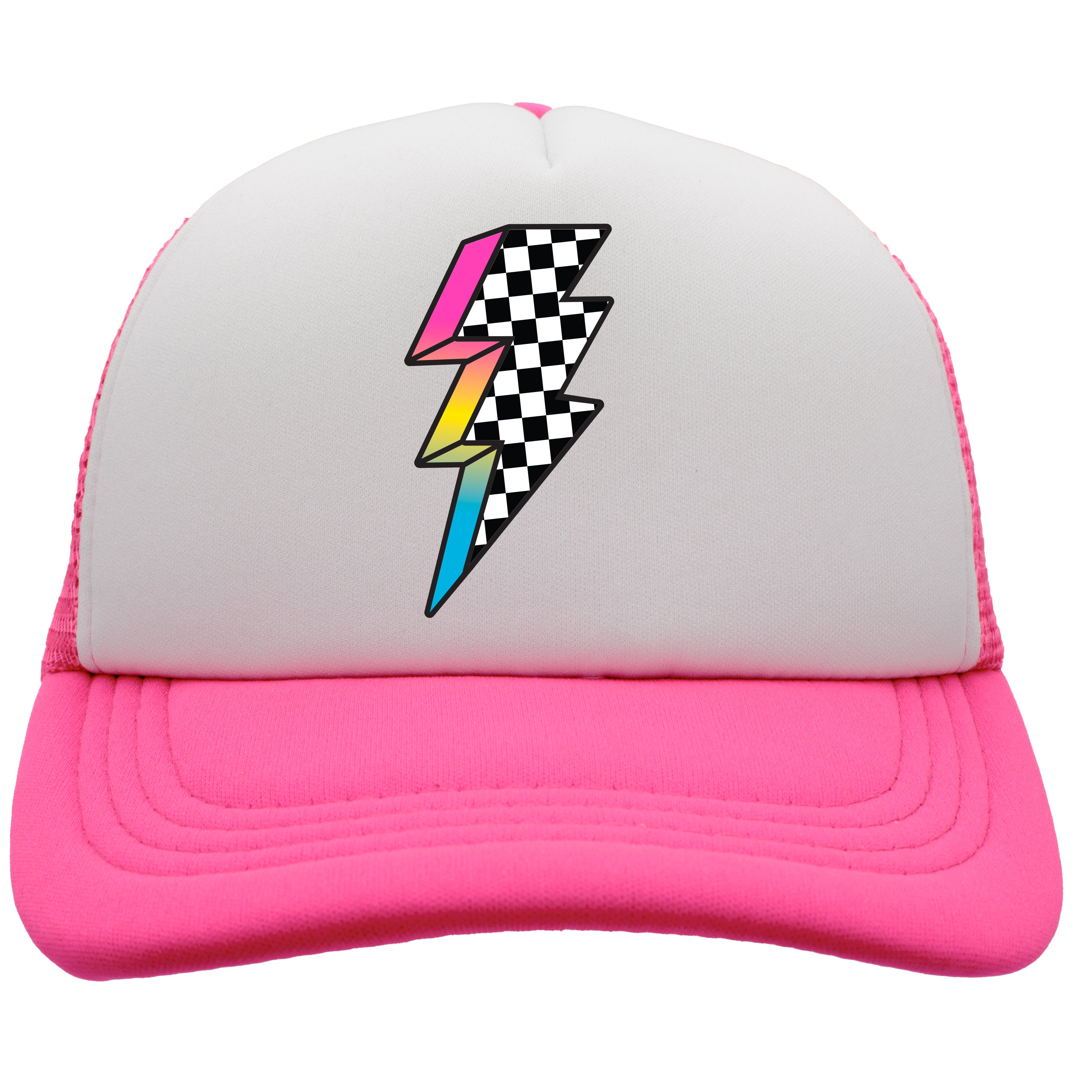 Lightning Bolt on Neon Pink Hat