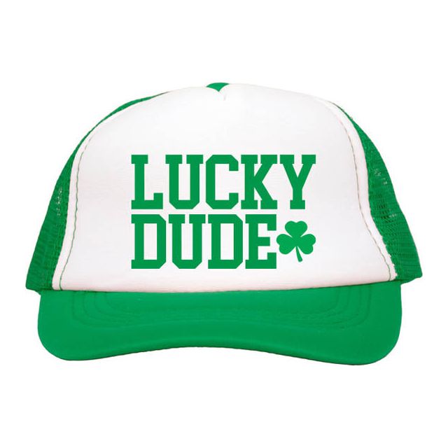 Lucky Dude on Green Youth Trucker St. Patty's