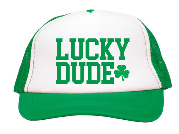 Lucky Dude on Green Youth Trucker St. Patty's