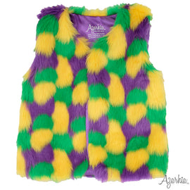 Mardi Gras Faux Fur Vest